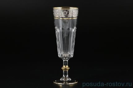 Бокалы для шампанского 150 мл 6 шт &quot;Риволли /Цветочный узор на платине&quot; / 026996