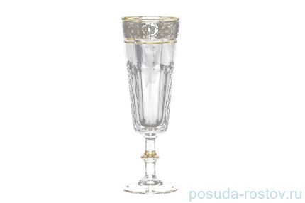 Бокалы для шампанского 150 мл 6 шт &quot;Риволли /Цветочный узор на платине&quot; / 026996