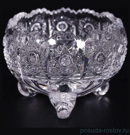 Вазочка 9 см на 3-х ножках &quot;Хрусталь резной&quot; / 052195