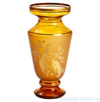 Ваза для цветов 32 см янтарная &quot;Райские птицы&quot; / 152793