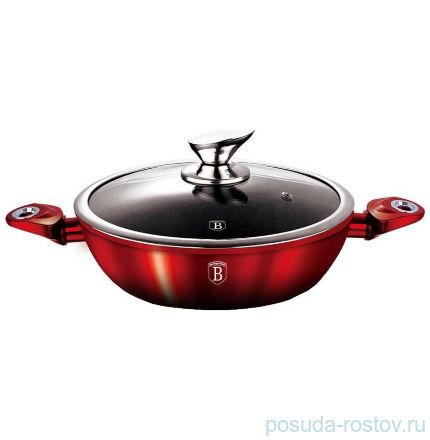 Сотейник 28 см с крышкой &quot;Black-burgundy Metallic Line&quot; / 134342