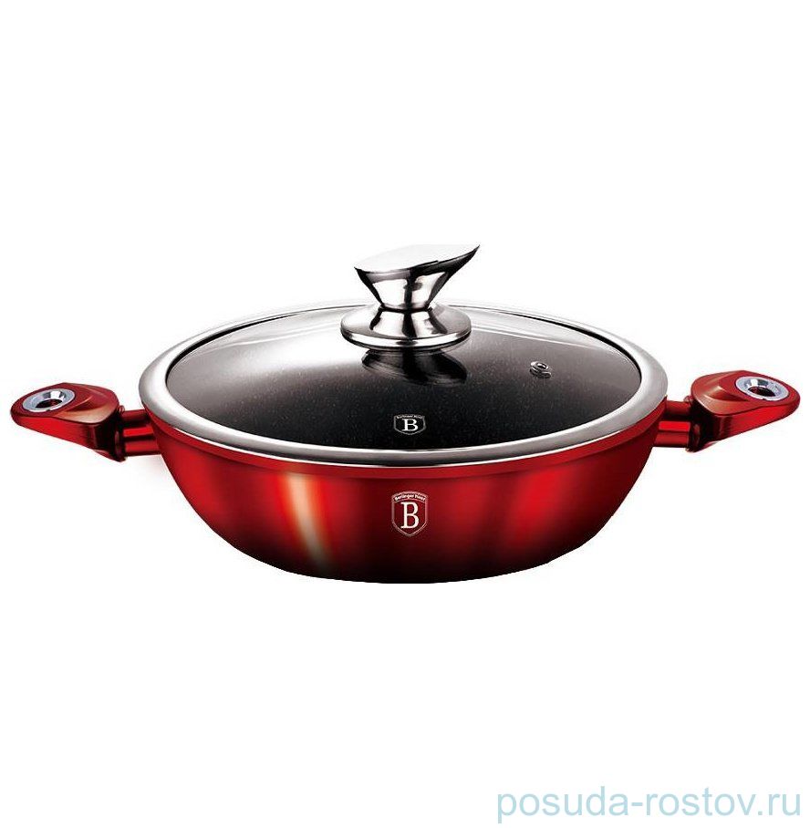Сотейник 28 см с крышкой "Black-burgundy Metallic Line" / 134342