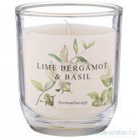 Свеча ароматизированная в стакане 7,5 х 8,5 см &quot;Llime bergamot &amp; basil&quot; / 348311