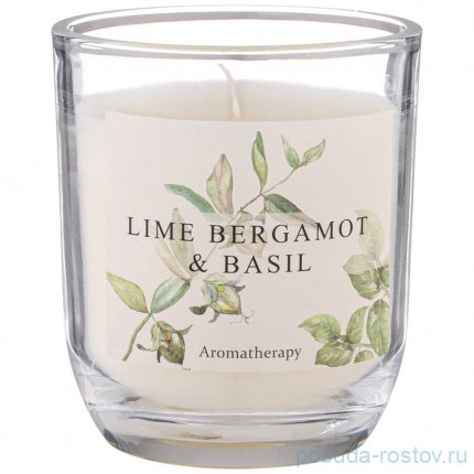 Свеча ароматизированная в стакане 7,5 х 8,5 см &quot;Llime bergamot &amp; basil&quot; / 348311