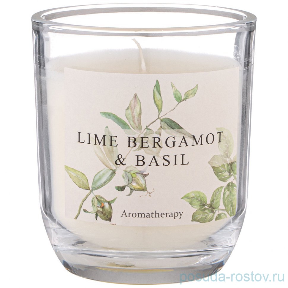 Свеча ароматизированная в стакане 7,5 х 8,5 см "Llime bergamot & basil" / 348311