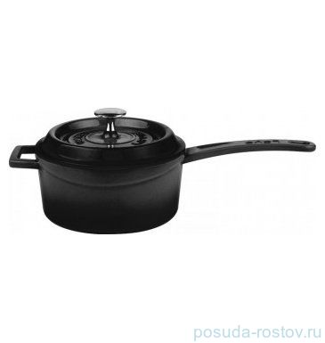 Ковш 16 см с крышкой литой чугунный 1,35 л &quot;LAVA /BLACK&quot; / 154621
