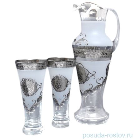 Набор для воды 7 предметов (кувшин 1,5 л + 6 стаканов) &quot;Иксовка /Версаче платина&quot; / 017174