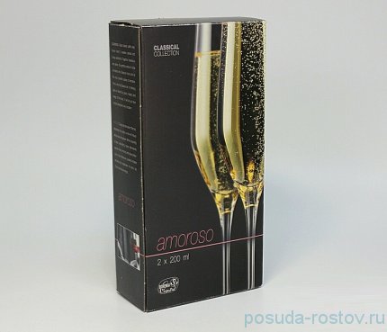 Бокалы для шампанского 200 мл 2 шт &quot;Аморосо /Золотая отводка /8426&quot; / 111239
