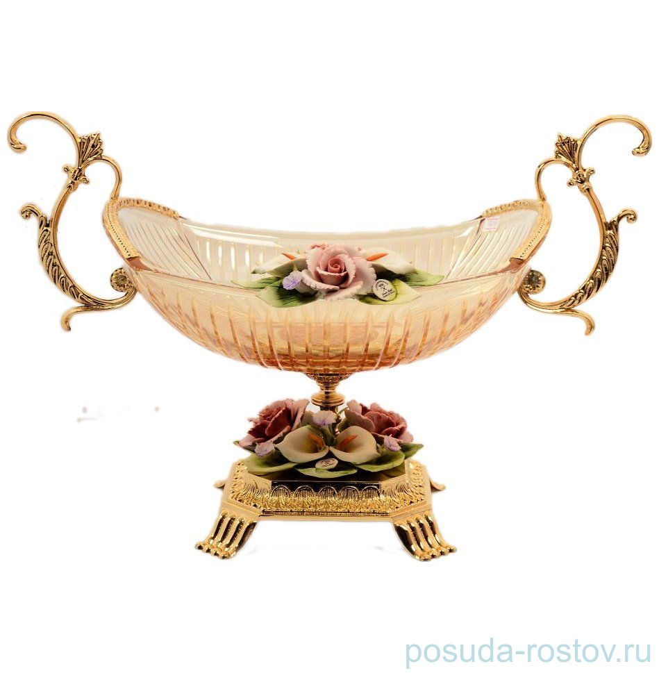 Фруктовница Ладья н/н с ручками "Розаперла /Ирис /Медовая" / 143271