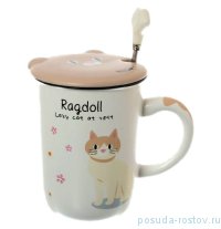 Кружка 400 мл с крышкой и ложкой &quot;Ragdool&quot; / 140368