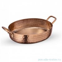 Сковородка 18 x 14 x 4.5 см овальная мини с 2-мя ручками для подачи &quot;Hammered&quot; / 370389