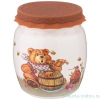 Банка для меда/варенья 1 л с силиконовой крышкой 12,5 х 13,5 см &quot;Мёд&quot; / 207092