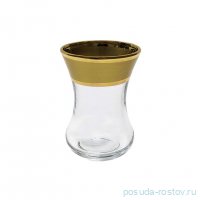 Армуды для чая 120 мл 6 шт &quot;Матовая полоса /золото&quot; AS Crystal / 232670
