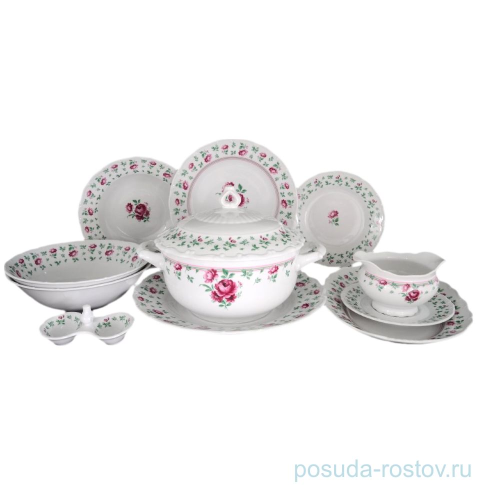 Столовый сервиз на 6 персон 25 предметов "Офелия 922 /Розочки" / 065157