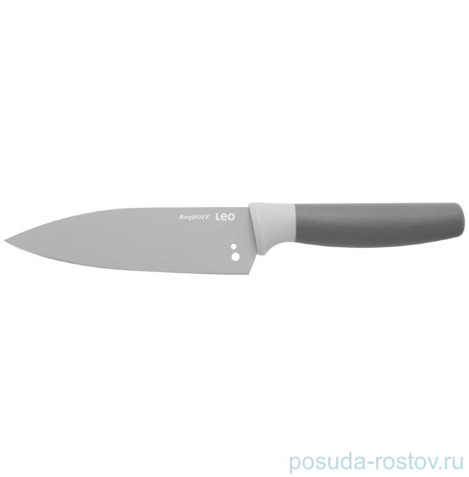 Поварской нож 14 см с отверстиями для очистки розмарина серый "Leo" / 162590