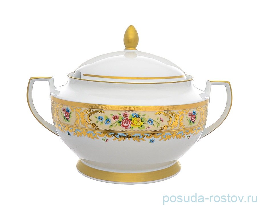 Супник "Вена /Розочки на бежевом /с золотом"    / 225372