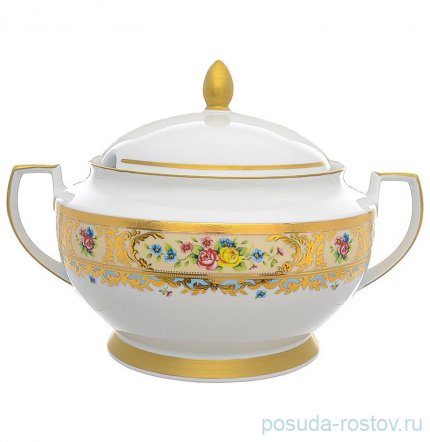 Супник &quot;Вена /Розочки на бежевом /с золотом&quot;    / 225372