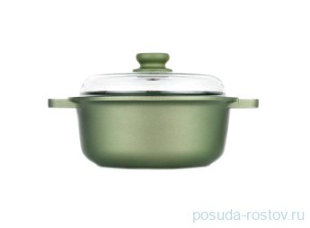 Кастрюля 20 см со стеклянной крышкой литая &quot;Risoli /Dr Green&quot; / 154511