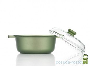 Кастрюля 20 см со стеклянной крышкой литая &quot;Risoli /Dr Green&quot; / 154511