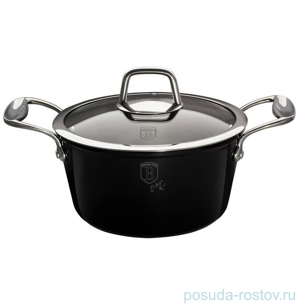 Кастрюля 20 см с крышкой 2,5 л "Black Royal Collection"  / 134470