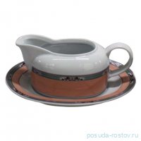Соусник 400 мл &quot;Кайро /Розовый мрамор /окантовка&quot; / 337701