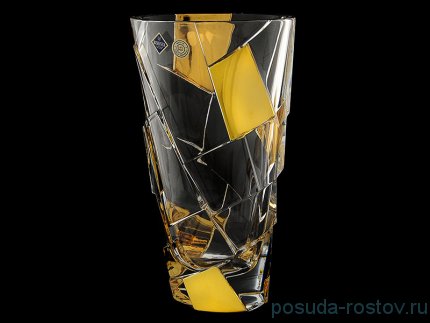 Ваза для цветов 30,5 см &quot;Crack /С золотом&quot; хрусталь Йиглава / 095387