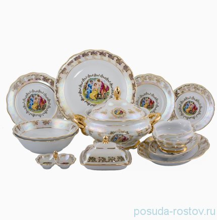Столовый сервиз на 6 персон 27 предметов &quot;Аляска /Мадонна перламутр&quot; / 097520