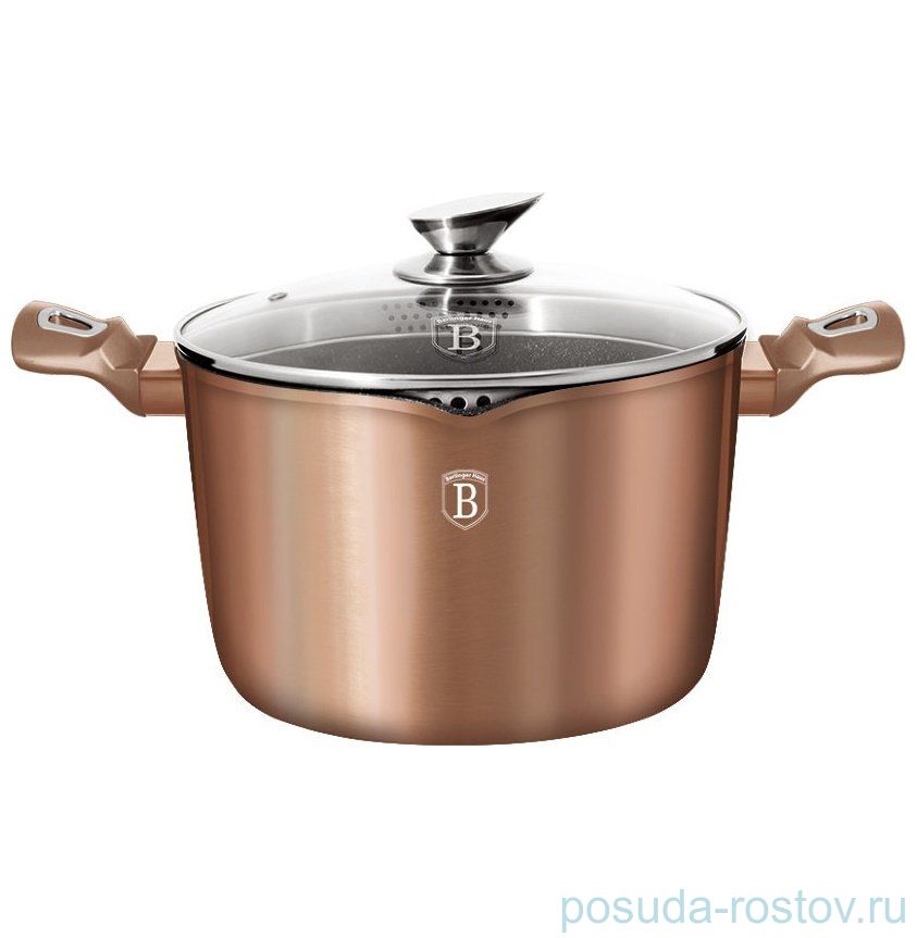Кастрюля 24 см с крышкой 6,1 л "Rosegold Line" / 136253