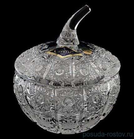 Вазочка 10 см с крышкой Тыква &quot;Хрусталь резной&quot; / 047723