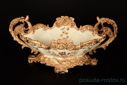 Фруктовница Ладья н/н с ручками &quot;Цветы&quot; / 119253