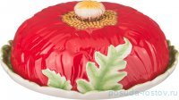 Блюдо для блинов 23 х 10 см с крышкой &quot;Маковый цвет&quot; / 190359