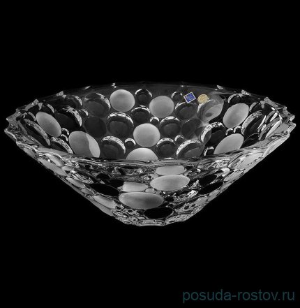 Ваза для фруктов 30 см &quot;Lisboa /Матовые и черные шары&quot; хрусталь Йиглава   / 157554