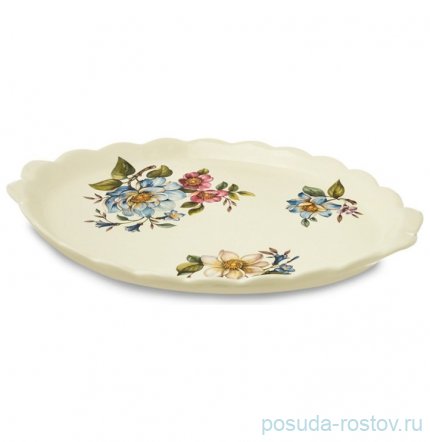 Блюдо 38 x 27 x 3 см овальное &quot;Artigianato ceramico /Весенние лепестки&quot; / 228291