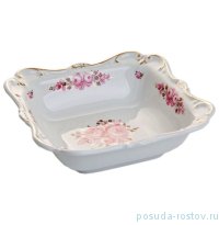 Салатник 26 см квадратный &quot;Роза /Золото&quot; / 015875