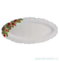 Блюдо 39,5 х 19 см овальное белое &quot;Christmas Garland&quot; / 338016