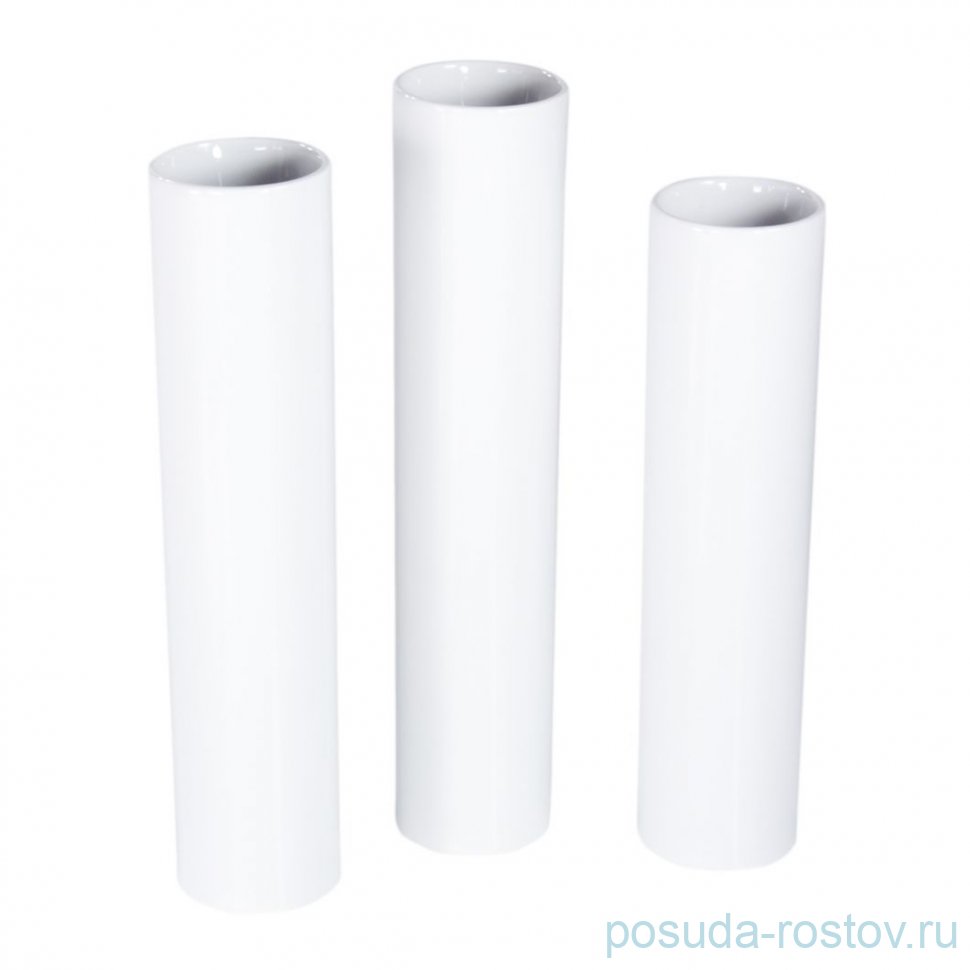 Подсвечник 3 шт (20,5, 22,5, 24 см) белый "PORCELAIN CANDLES" / 163452