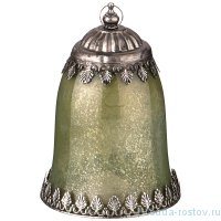 Светильник 12 х 18,5 см с металлическим декором led-подсветка зелёный / 209339