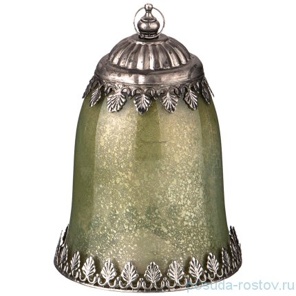 Светильник 12 х 18,5 см с металлическим декором led-подсветка зелёный / 209339