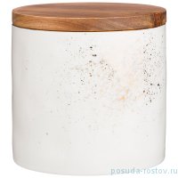 Банка для сыпучих продуктов 11 х 11 см с деревянной крышкой 580 мл &quot;gold&quot; / 235769