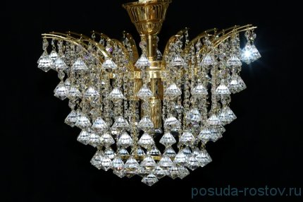 Люстра 6 рожковая хрусталь /золото &quot;Титания Люкс&quot; / 009581