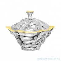 Конфетница 20 см с крышкой &quot;Фламенко /золото&quot; / 343950