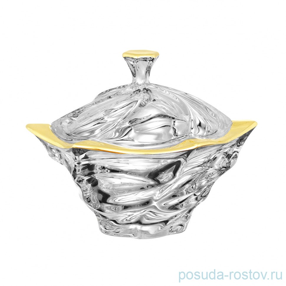 Конфетница 20 см с крышкой "Фламенко /золото" / 343950