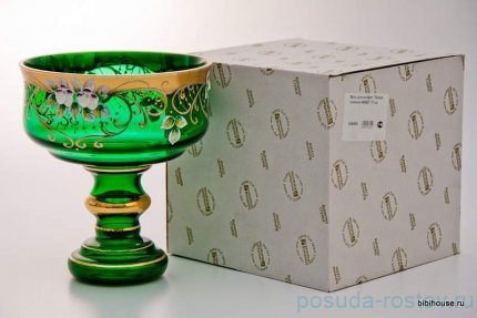 Ваза для конфет 17 см н/н &quot;Лепка зелёная&quot; / 026839