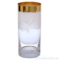 Стаканы для воды 300 мл 6 шт &quot;Барлайн /Матовые листики /Золото на белом&quot; E-V / 134737