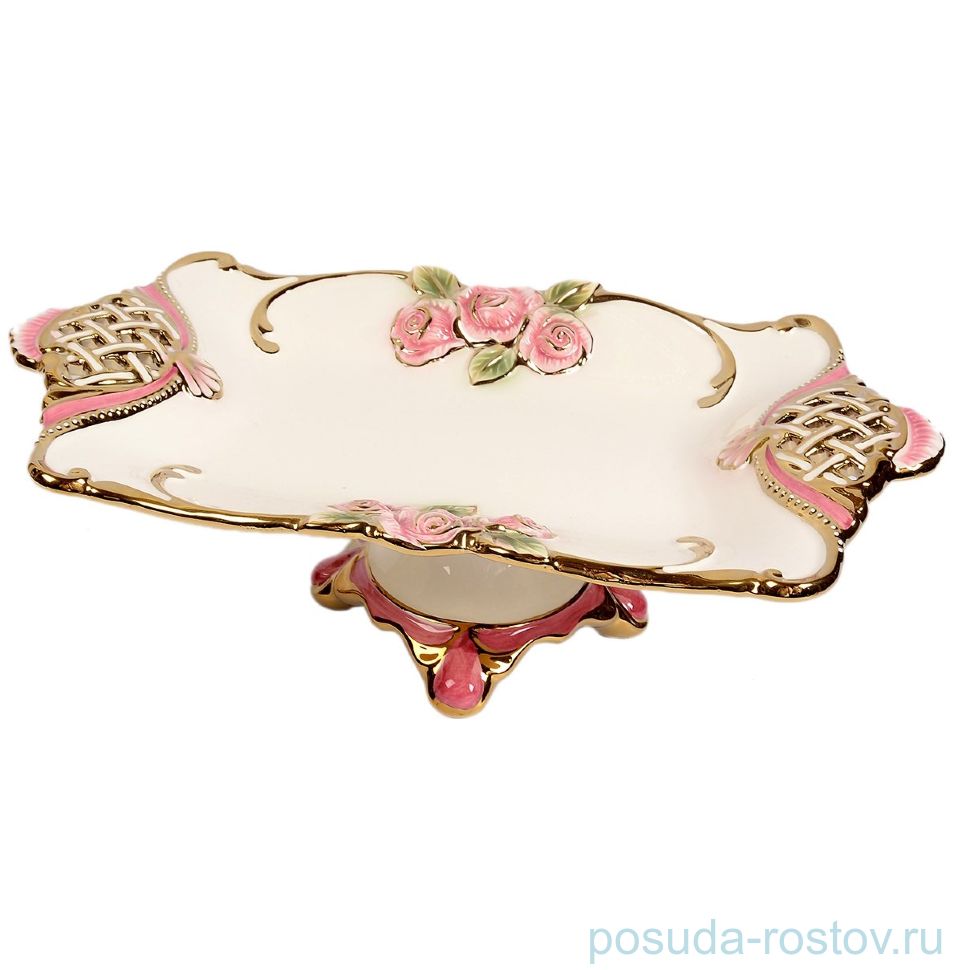 Поднос прямоугольный н/н "Розы розовые /Royal Classics" 14 / 150991