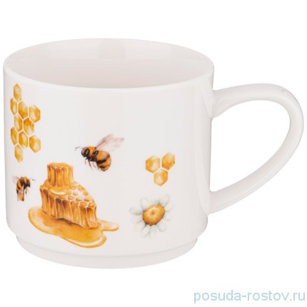 Набор кружек 360 мл 4 шт на металлической подставке &quot;Honey bee&quot; / 256515