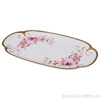 Блюдо 44 х 26 х 3 см овальное &quot;Букет /Золотая отводка&quot; / 190859