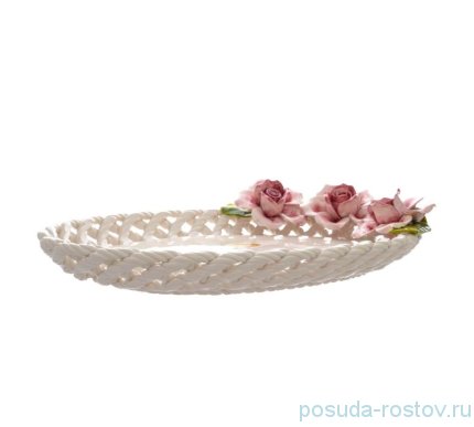 Блюдо 37 х 25 см овальное &quot;Розы&quot; / 275742