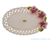 Блюдо 37 х 25 см овальное &quot;Розы&quot; / 275742