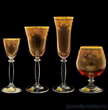 Рюмки 60 мл 6 шт &quot;Миранда /Амбер с золотыми колокольчиками&quot; / 018453